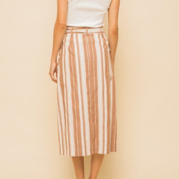NWT Striped Button Down Skirt - Picture 4 of 5